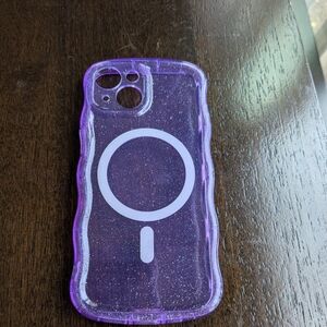 iPhone 15 Purple Glitter MagSafe Case